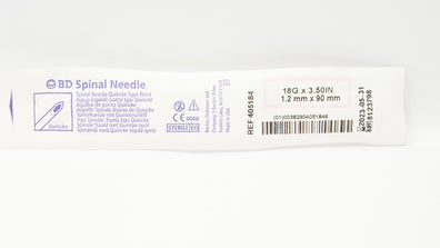 BD 405184 Becton Spinal Ndle Quincke Type Point 18G x 3.50inch (x)